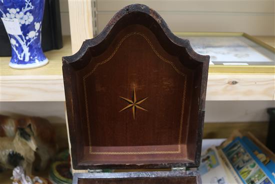 A George III inlaid mahogany knife box
